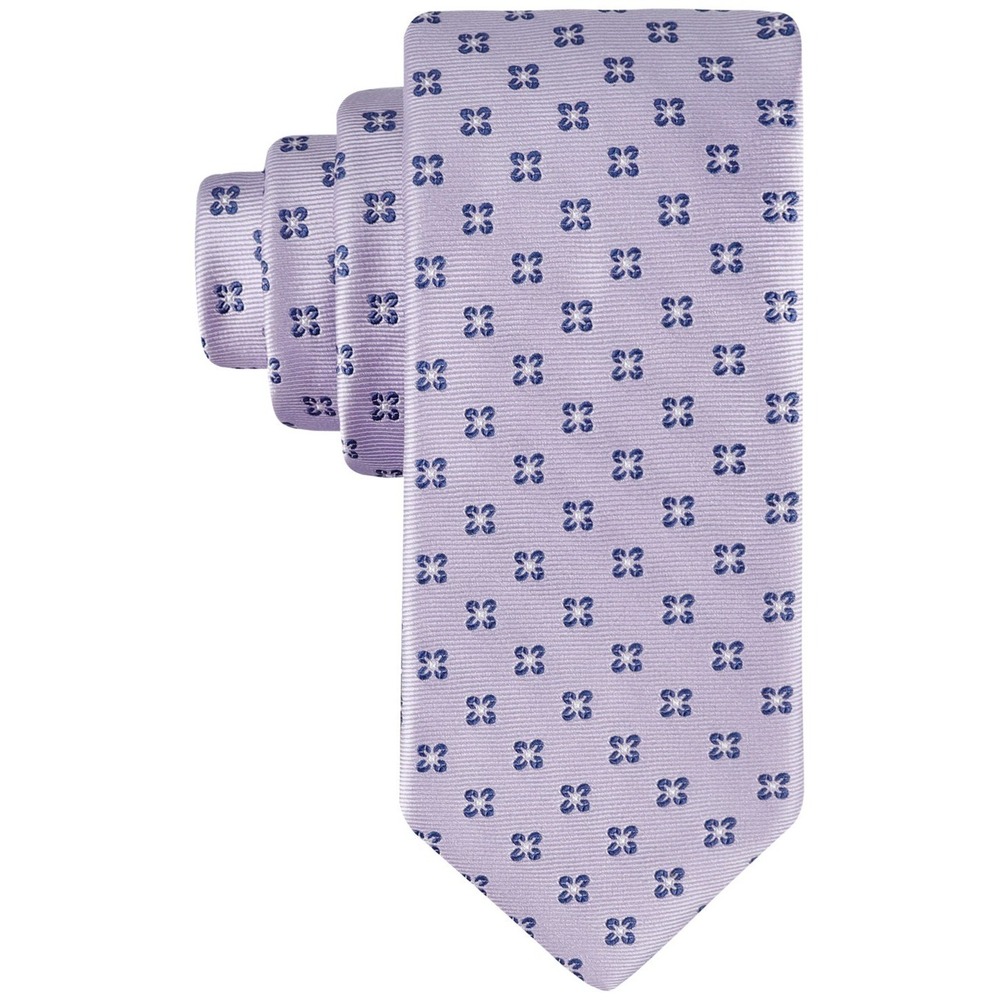 Tommy Hilfiger Tie Mens Mabel Floral Tie Lilac Silk Blend‎ Necktie One Size NWT